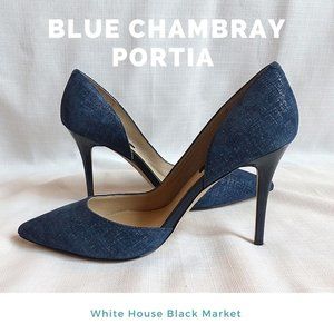 WHBM Career Chambray Portia Heels- NWOT
